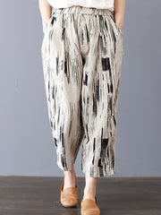 Artistic Retro Striped Capri-Pants