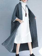 Casual Long Bat Sleeve Sweater Coat