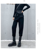High-Waist Fashion Solid Color Thickened Pants