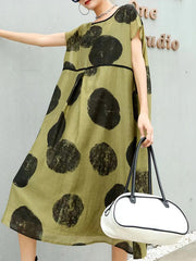 Loose Slim Polka Dot Print Casual Dress
