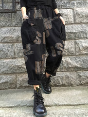 Personalized Dyeing Letter Jeans