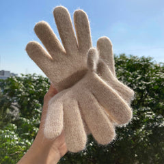 Solid Color Imitation Cashmere Warmer Gloves