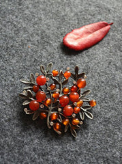 Red Colored Stone With Branch Necklace