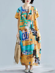 Original Printed Round-Neck Dress