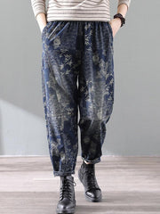 Vintage Loose Splicing Floral Harem Pants