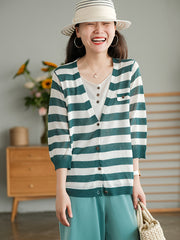 Vintage Holiday False Two Striped T-Shirt