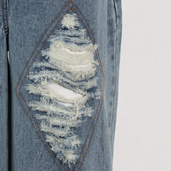 Stylish High-waisted Straight Wide Leg Jeans Jumpsuit