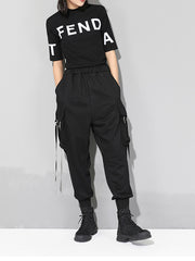 Zipper Split-Joint Solid Harem Pants