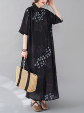 Women Loose Stand Collar Slimming Shirt Dress