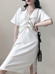 Normcore Beaded Ruffled Elegant Dress