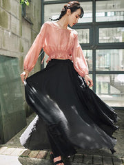 Noble Loose Big Hem Long Skirt