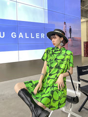 Women Printed Loose Thin Western Style Dress