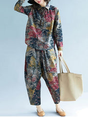 Loose Plus Size Ramie Harem Suits