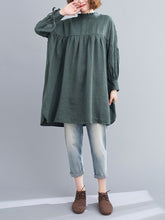 Back Lace Solid Color Slim Shirt