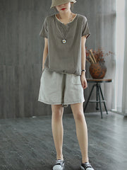 Artistic Retro Stripe T-Shirts Tops