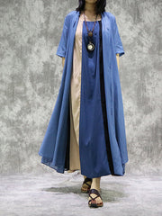 Stitching Contrast Color Hanging Wide Loose Simple Dress