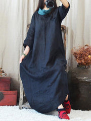 Loose Comfortable button Long Sleeve Dress