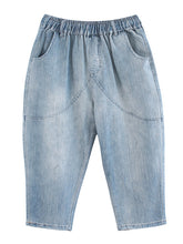 Fashion With Pocket Denim Capri-Pants