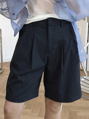 Loose Wool Empire Wide Lege Short Pants