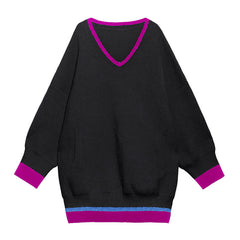 Loose Mid-Length Thick V-Neck Sweater