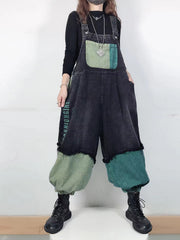 Stitching Retro Lantern Jumpsuit