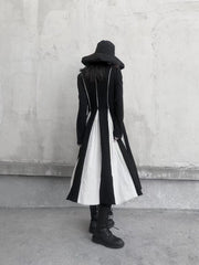 Retro Casual Black And White Dress