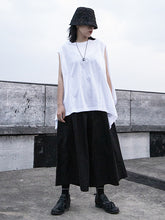 Women Solid Color Sleeveless Loose Loose T-Shirt