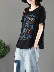 Simple Letter Printed T-shirt