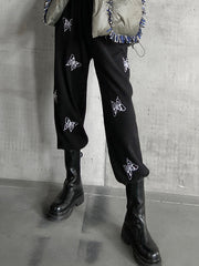 Women High Waist Printed Padded Casual Pants