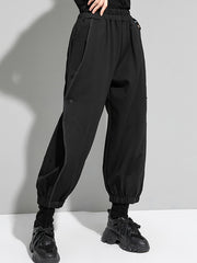 Loose Tight Waist Stitching Drawstring Casual Pants