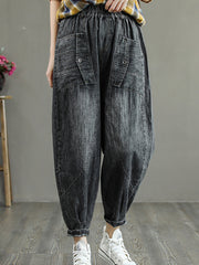 Retro Stylish Split-Joint Casual Loose Harem Pants