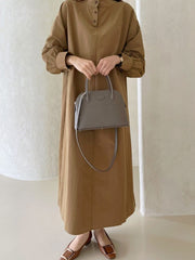 Casual Loose Solid Color Pullover Maxi Dress