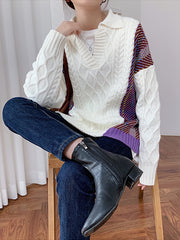 Casual Vintage Clashing Sweater