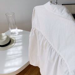 Long Sleeves Puffed Lapels Blouse&Shirt Top