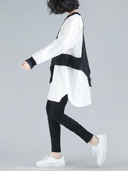 Loose Contrast Color Cropped Sweatshirt