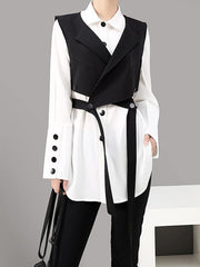 Tide Two-Pieces Vest And Shirt Sets