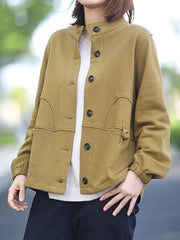 Retro Casual Loose Solid Color Coat