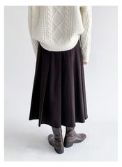 Women Pleated Slim Slimming Skirt