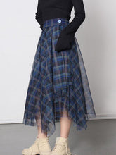 Fashionable Sexy Plaid Empire A-Line Gauze Skirt