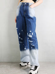 Wide Leg Matching Loose Denim Casual Pants