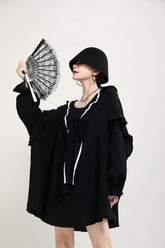 Women V-Neck Loose Contrast Dress