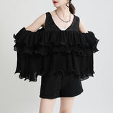 Loose Irregular Solid Flared Sleeve Shirt