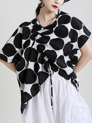 Irregular Drawstring Simple Loose Thin T-Shirt