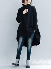 Loose Turtleneck Cropped Sweatshirt