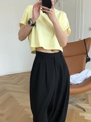 Loose Chic Solid Simple Comfortable Short T-Shirts