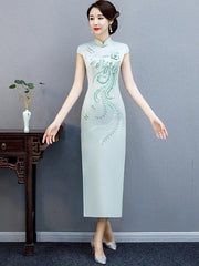 Embroidered Silk Improved Long Cheongsams