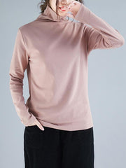 Solid Thickening Long-Sleeved Turtleneck T-Shirt