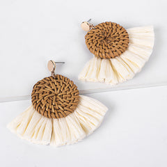 Bohemian Rattan Tassel Earrings