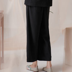 Retro Ethnic Style Loose Waist Zen Casual Pants