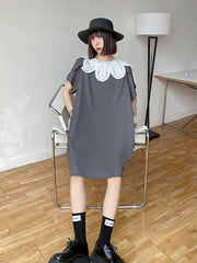 Summer Loose Split-Joint Solid Midi Dress